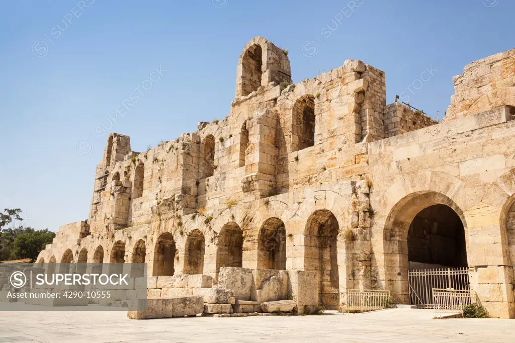 Ruins of the Odeon of Herodes Atticus, Acropolis of Athens, Athens, Greece