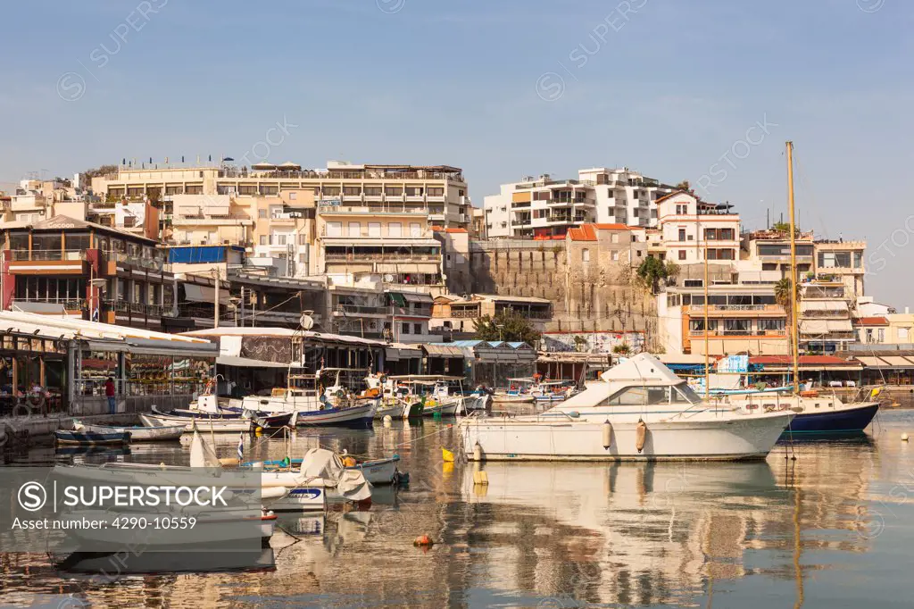 Boats moored at Mikrolimano Harbor, Mikrolimano Bay, Piraeus, Athens, Greece
