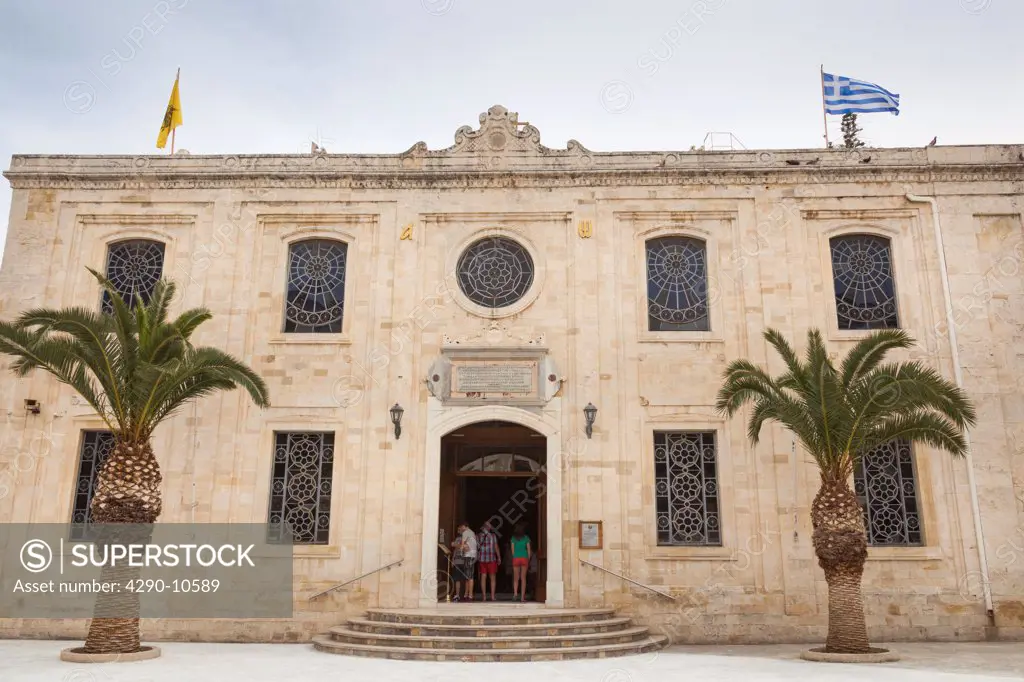 Facade of the Agios Titos Church, Agiou Titou Square, Heraklion, Crete, Greece