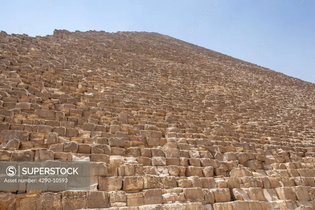 Low angle view of a pyramid, Giza Pyramids, Giza, Cairo, Egypt