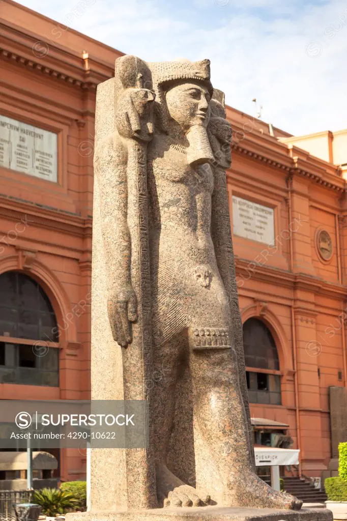 Statue outside a museum, Egyptian Museum of Antiquities, Cairo, Egypt