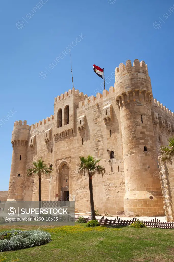 Facade of a castle, Qaitbay Castle, Alexandria, Egypt