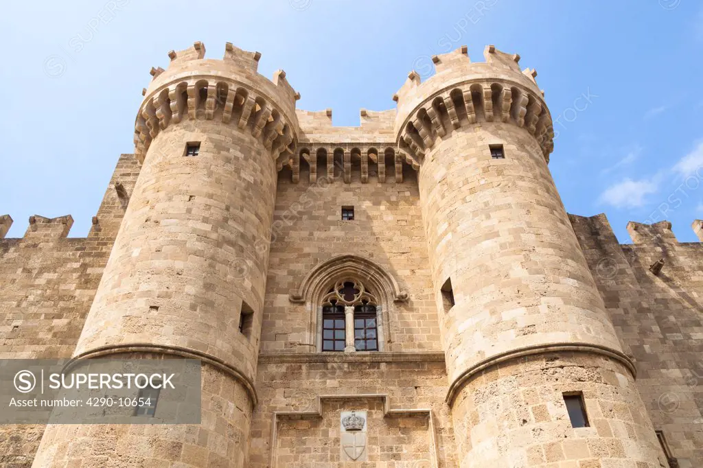 Palace of the Grand Master of the Knights of Rhodes at old town, Rhodes Town, Rhodes, Dodecanese Islands, Greece