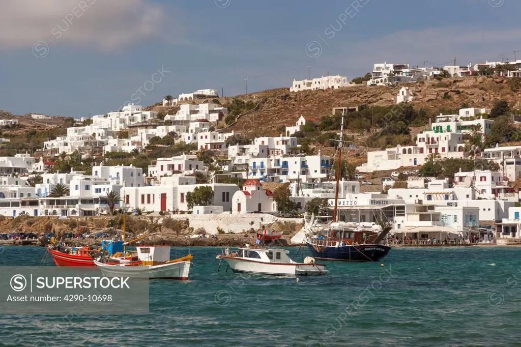 Town at the waterfront, Chora, Mykonos, Greece