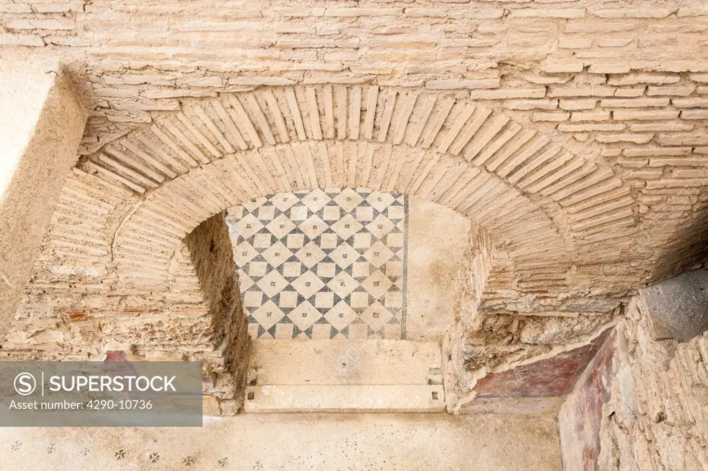 Arched doorway in the Terrace Houses, Ephesus, Izmir Province, Turkey