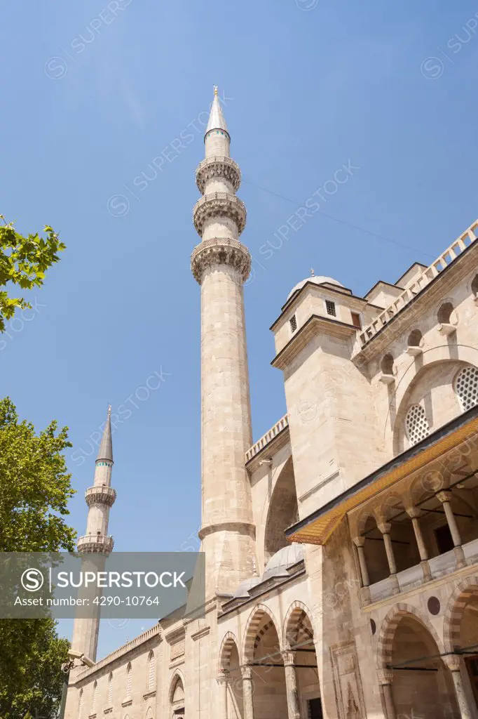 Facade of the Suleymaniye Mosque, Third Hill, Istanbul, Turkey