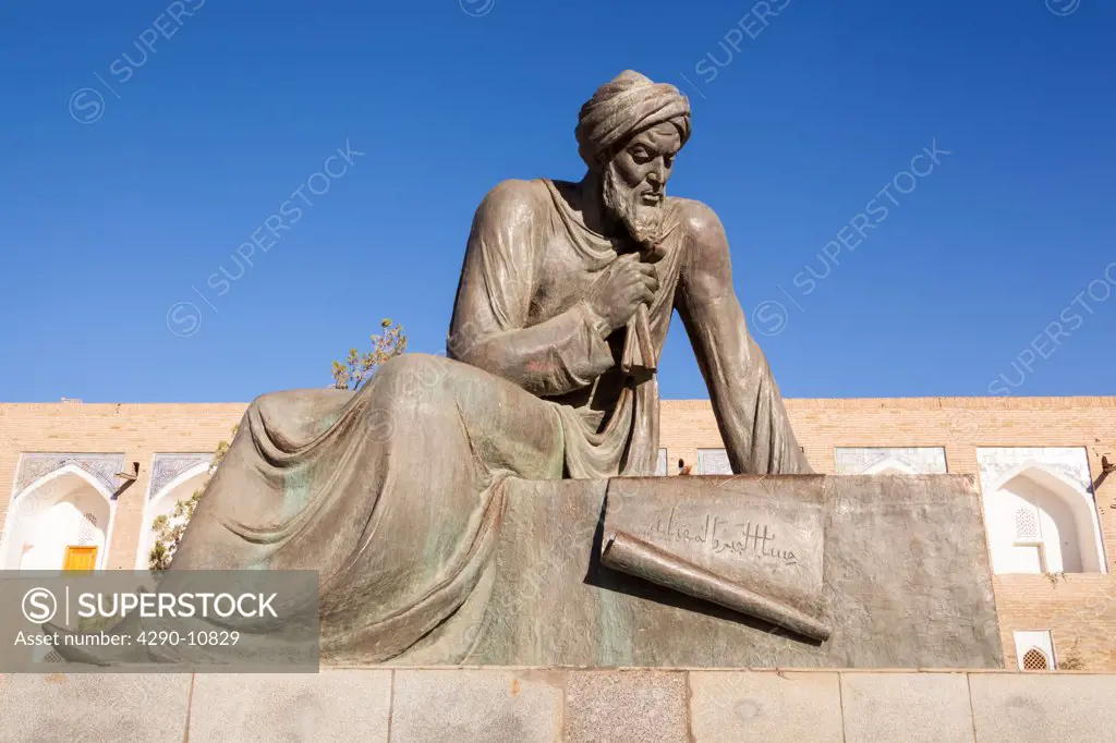 Statue of Al Khwarizmi, a ninth century mathematician, Ichan Kala, Khiva, Uzbekistan