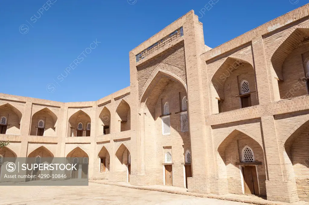 Students accommodation, Qutlugh Murad Inaq Madrasah, also known as Kutlug Murad Inak Madrasah, Ichan Kala, Khiva, Uzbekistan