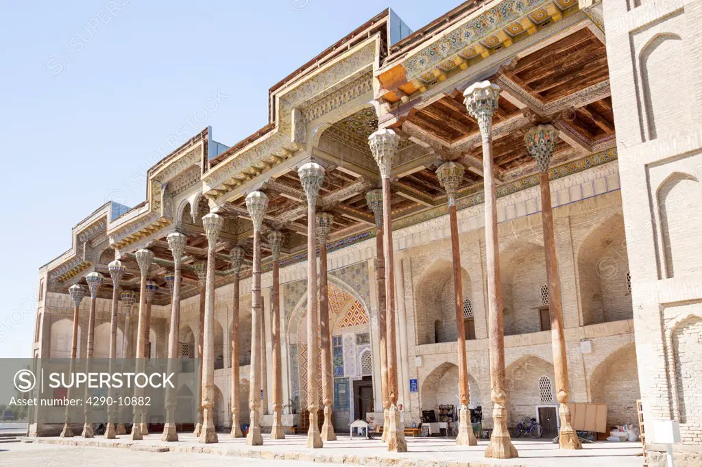 Bolo Hauz Mosque, also known as Bolo Khauz Mosque, Bukhara, Uzbekistan