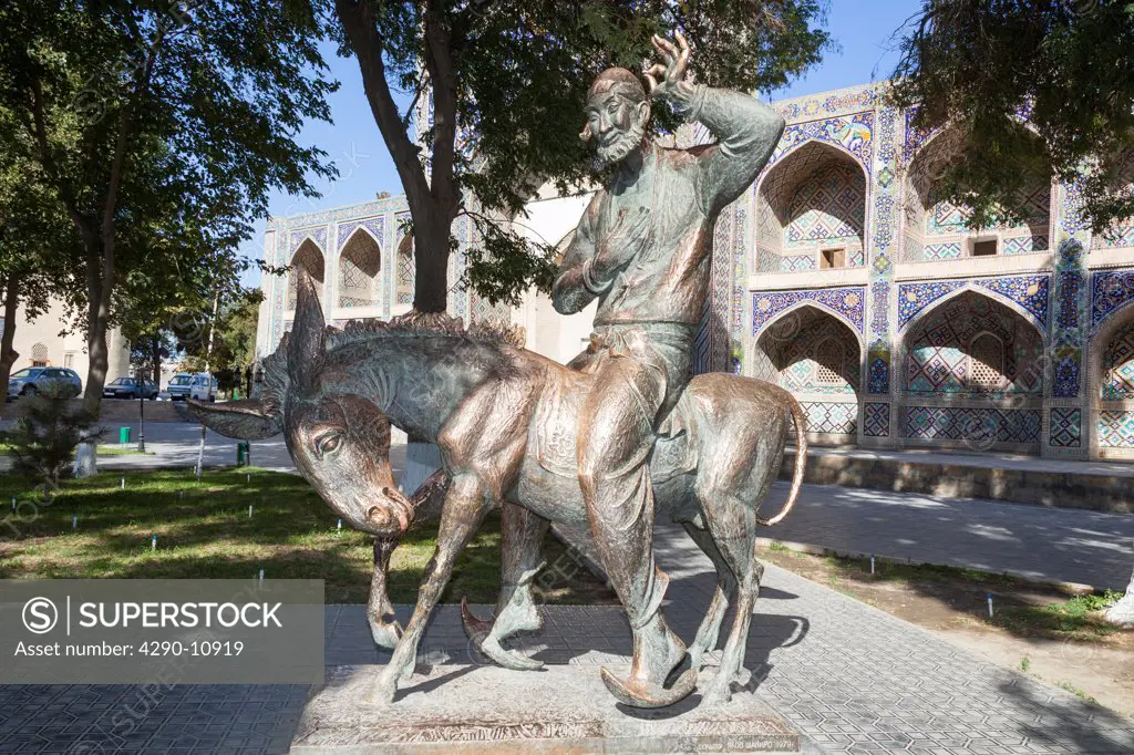 Statue of Khodja Nasreddin, also known as Hoja Nasruddin, Bukhara, Uzbekistan