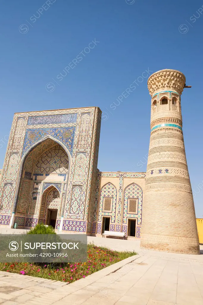 Ulugh Beg Madrasah and Minaret at Memorial Complex of Al Gijduvani, Gijduvan, near Bukhara, Uzbekistan