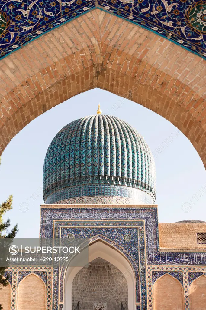 Gur Emir Mausoleum, also known as Gur Amir, Guri Amir, Gur-E Amir, and Gur-I Amir, Samarkand, Uzbekistan