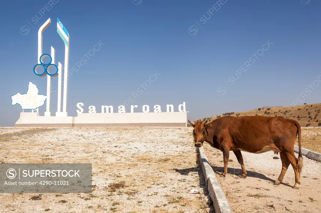 Samarqand sign, Samarkand, Uzbekistan