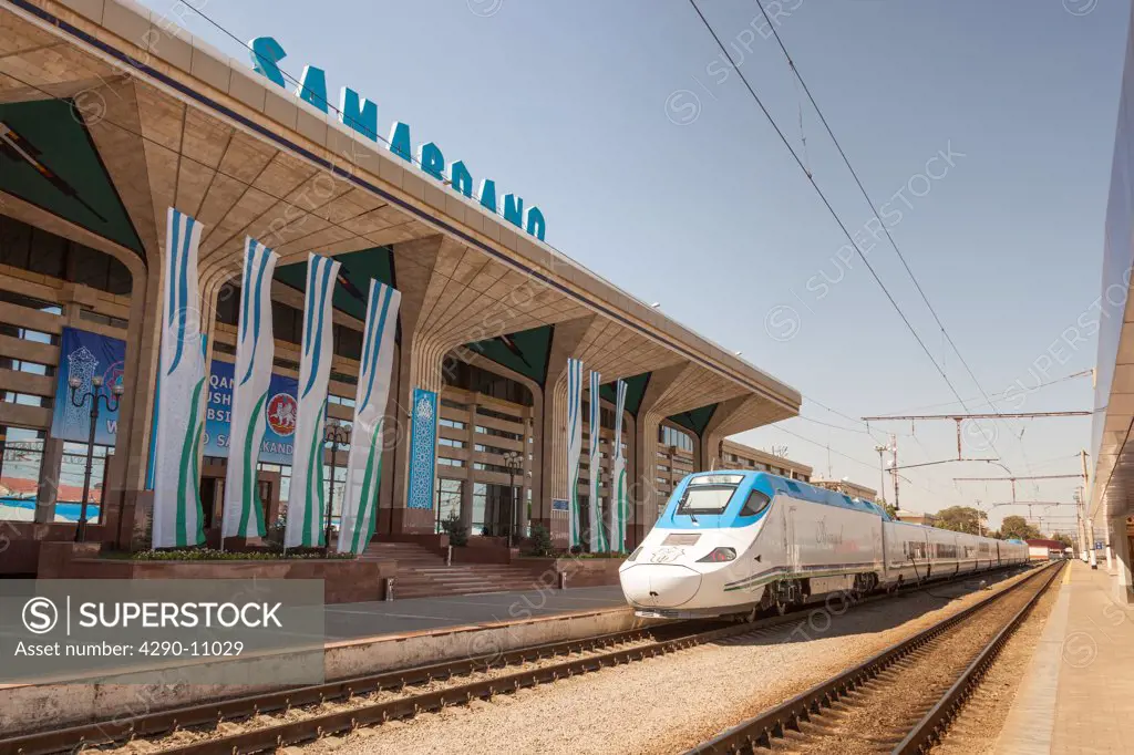 Afrosiyob Samarkand to Tashkent fast train, Samarqand railway station, Samarkand, Uzbekistan