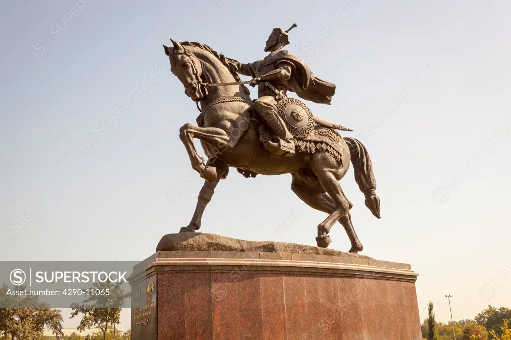 Statue of Amir Timur, also known as Temur and Tamerlane, Tashkent, Uzbekistan