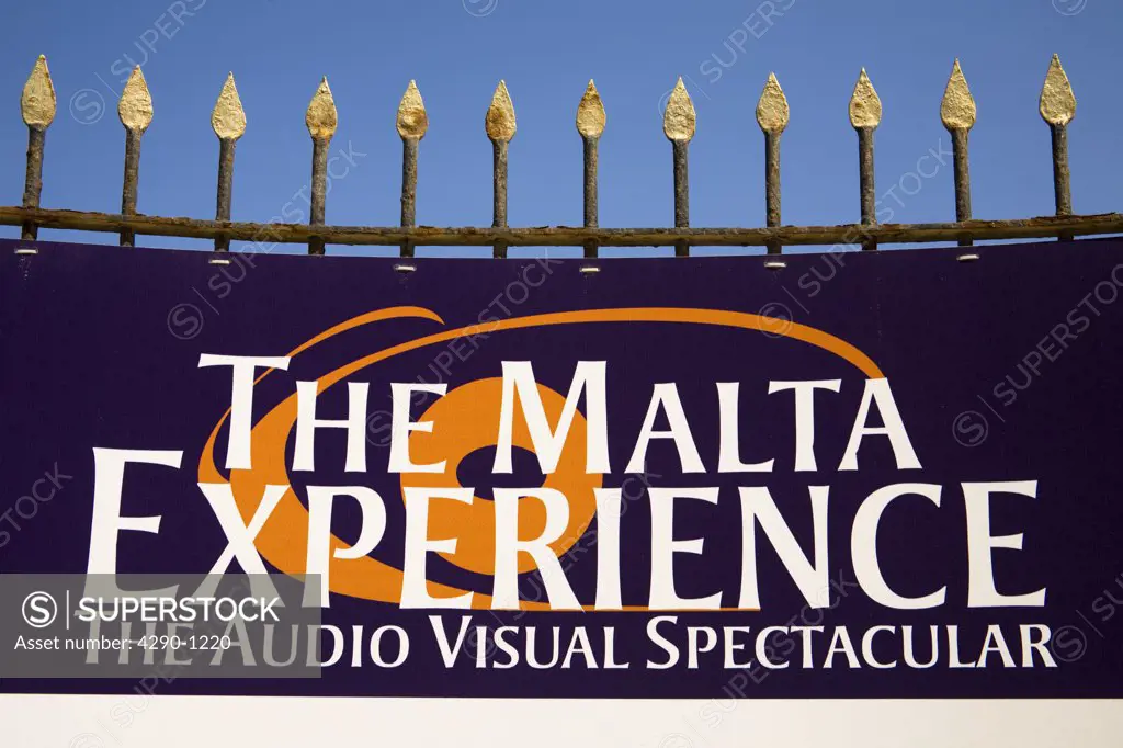 The Malta Experience sign, Valletta, Malta