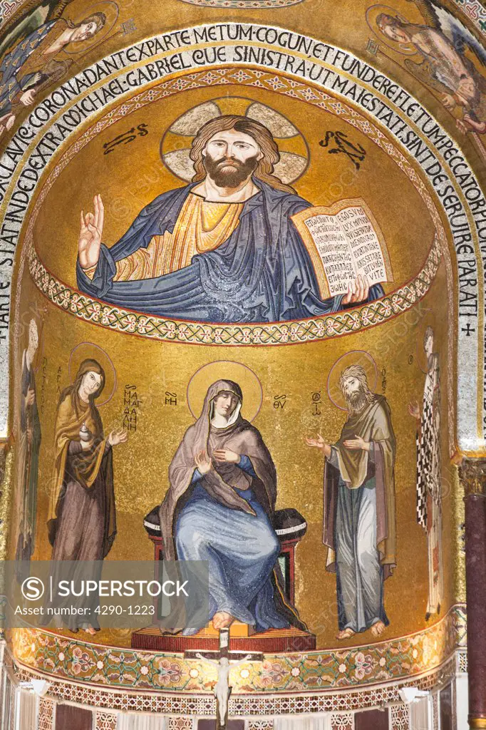 Jesus Christ mosaic in the apse, Cappella Palatina, Palazzo dei Normanni, Palermo, Sicily, Italy