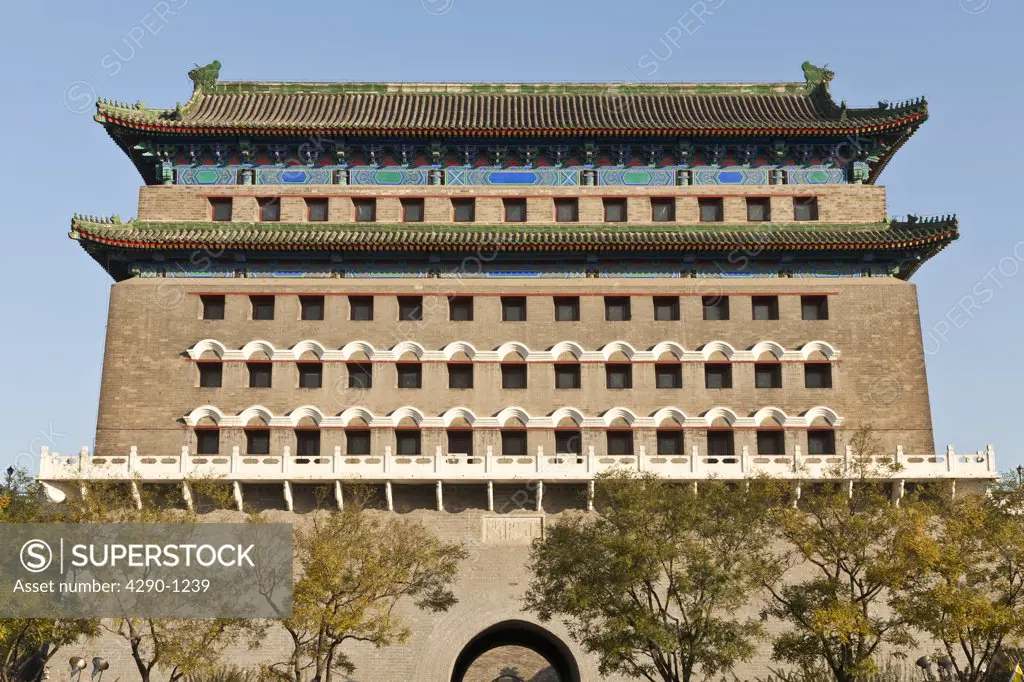 Archery tower, also known as Qianmen Gate, adjacent to Zhengyangmen Gate, Tiananmen Square, Beijing, China