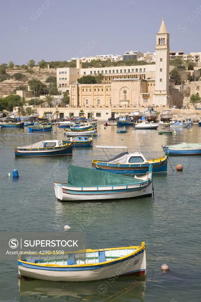 Saint Annes Church and Marsascala Harbour, Marsascala, Malta