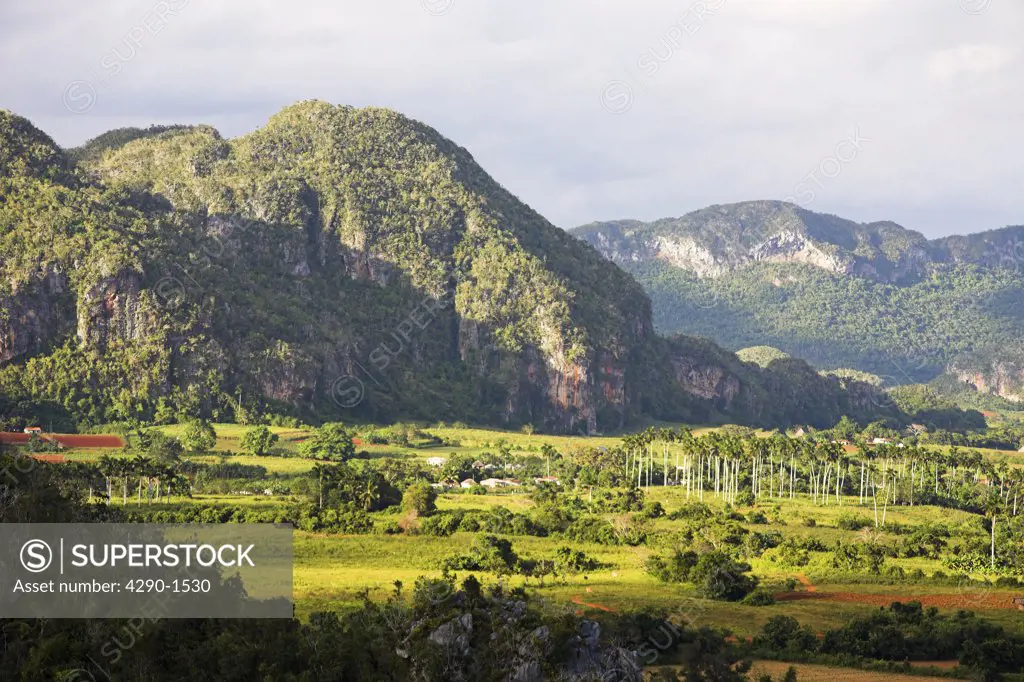 View across the Vinales Valley to the Mogotes, Pinar del Rio Province, Cuba