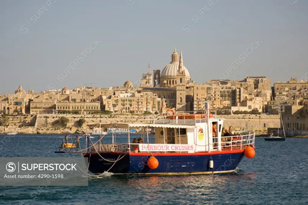 View of the capital city of Valletta from Sliema, Valletta, Malta