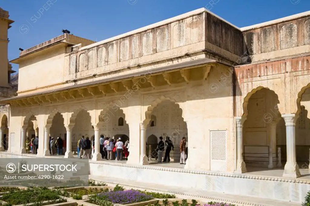 Sukh Mahal, in Amber Palace, also known as Amber Fort, Amber, near Jaipur, Rajasthan, India