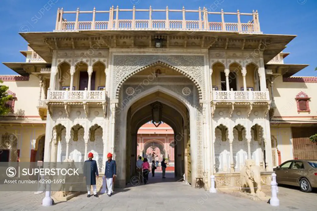 Rajendra Pol gateway, inside City Palace, Jaipur, Rajasthan, India