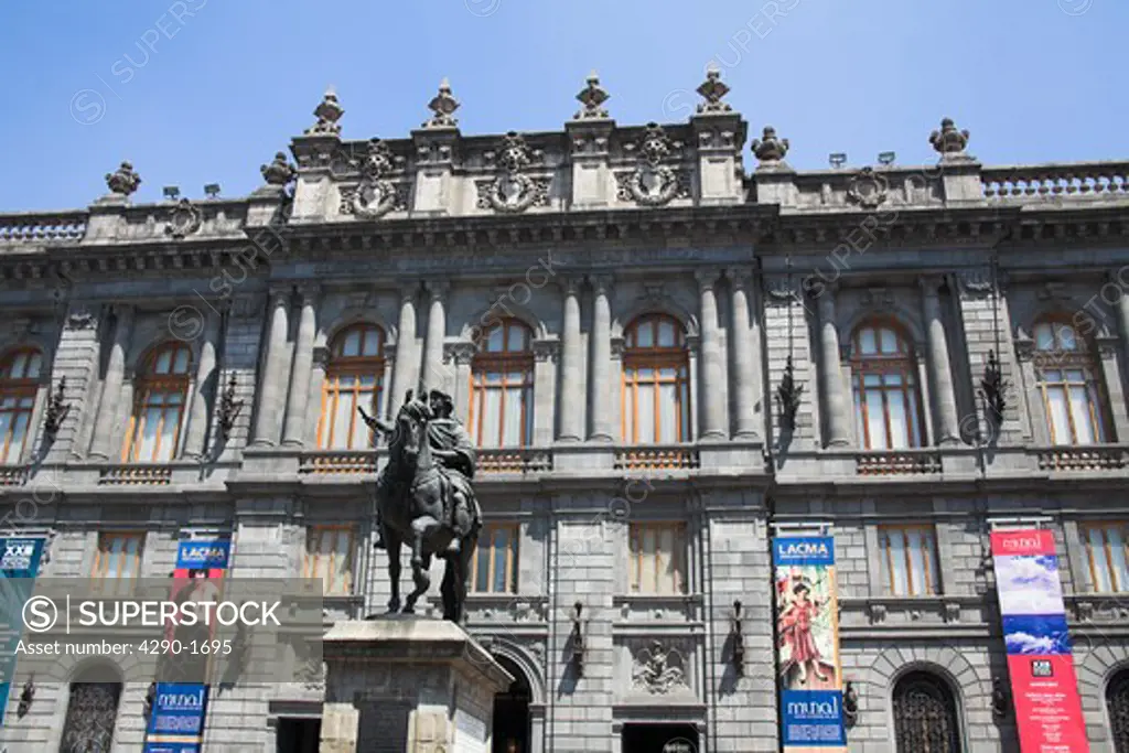Museo Nacional de Arte, National Art Museum, and El Caballito Carlos IV sculpture, Plaza Manuel Tolsa, Mexico City, Mexico