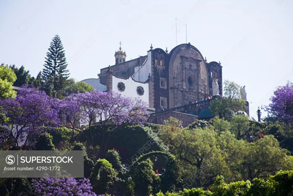 Church on hillside, Basilica de Nuestra Senora de Guadalupe, Our Lady of Guadalupe, Mexico City, Mexico