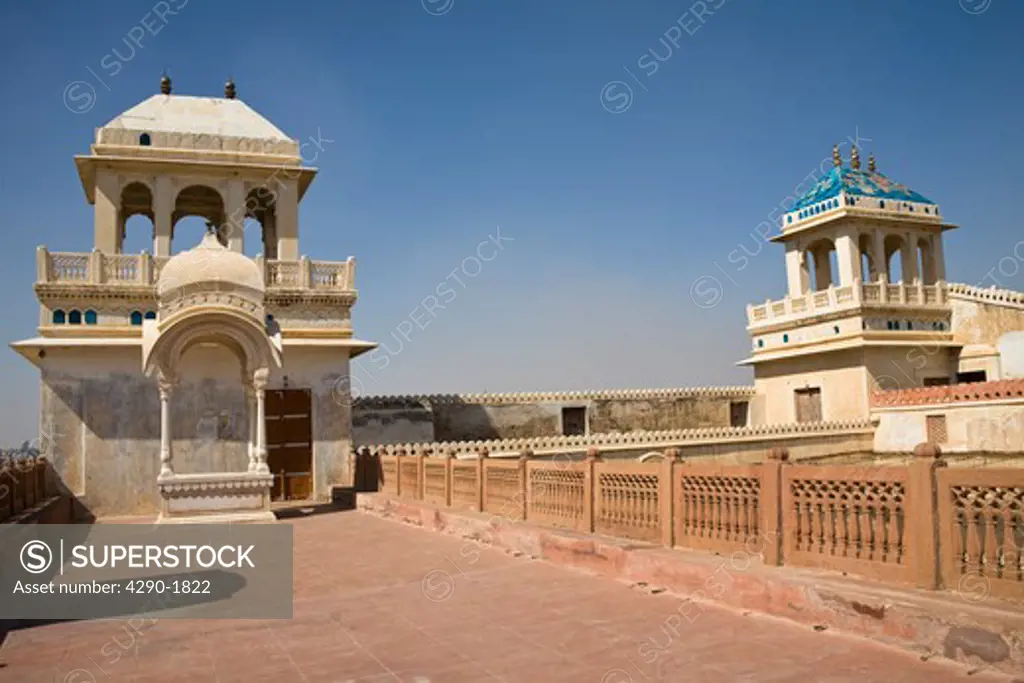 Two adjacent observation towers in Junagarh Fort, Bikaner, Rajasthan, India
