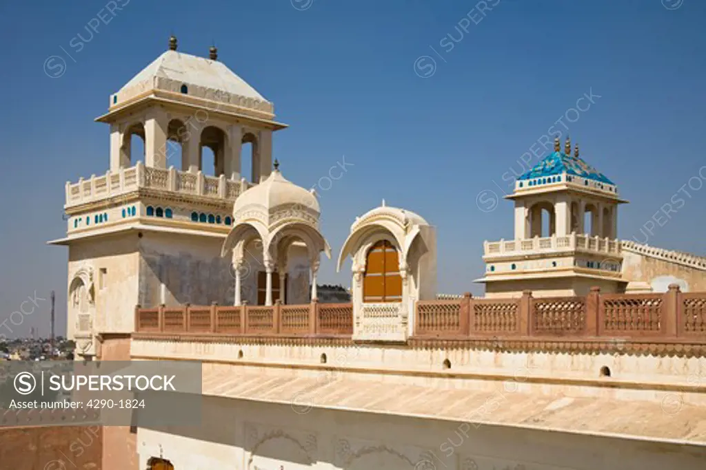 Two adjacent observation towers in Junagarh Fort, Bikaner, Rajasthan, India