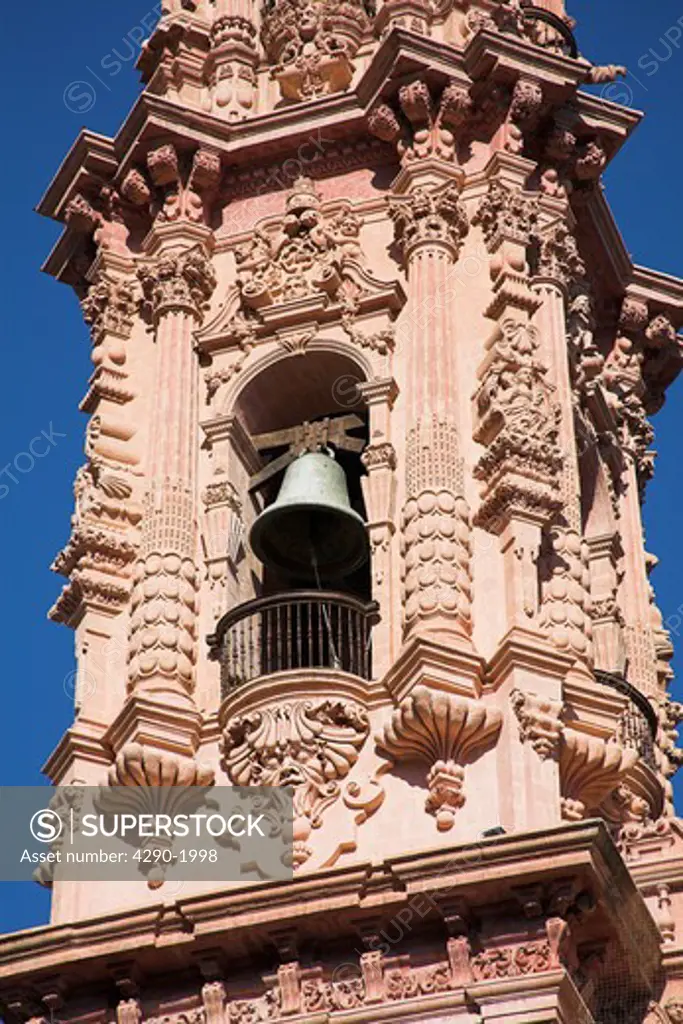 Bell tower, Iglesia de Santa Prisca, Santa Prisca Church, Plaza Borda, Zocalo, Taxco, Mexico