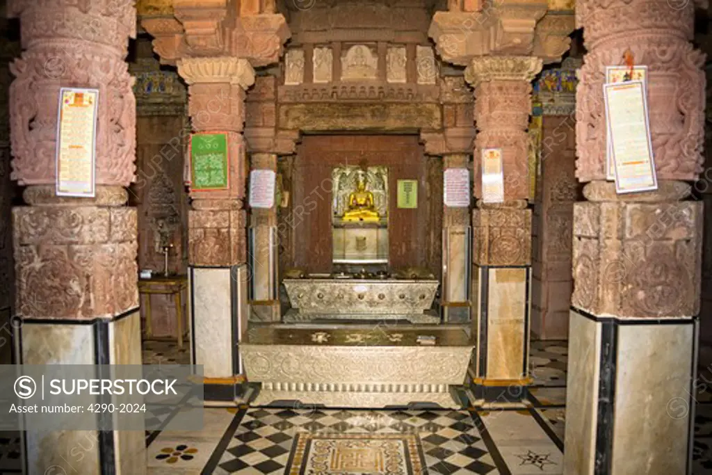 A shrine inside Mahavira Jain Temple, Osian, near Jodhpur, Rajasthan, India