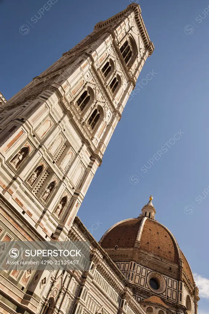 Florence Cathedral, Cattedrale Di Santa Maria Del Fiore, Giottos tower, Florence, Tuscany, Italy