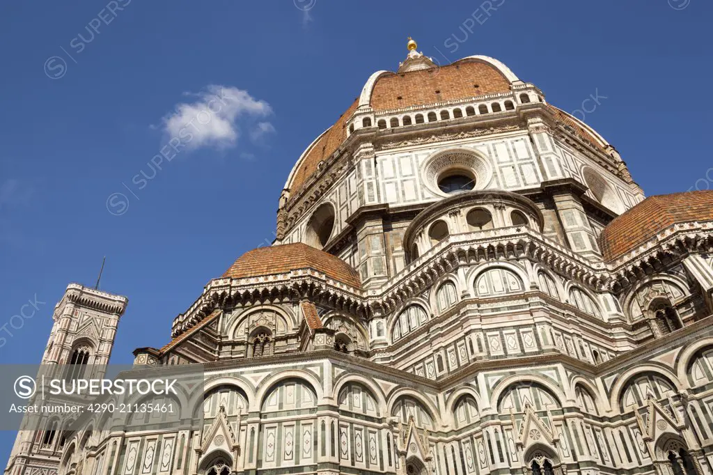 Florence Cathedral, Cattedrale Di Santa Maria Del Fiore, Giottos tower, Florence, Tuscany, Italy