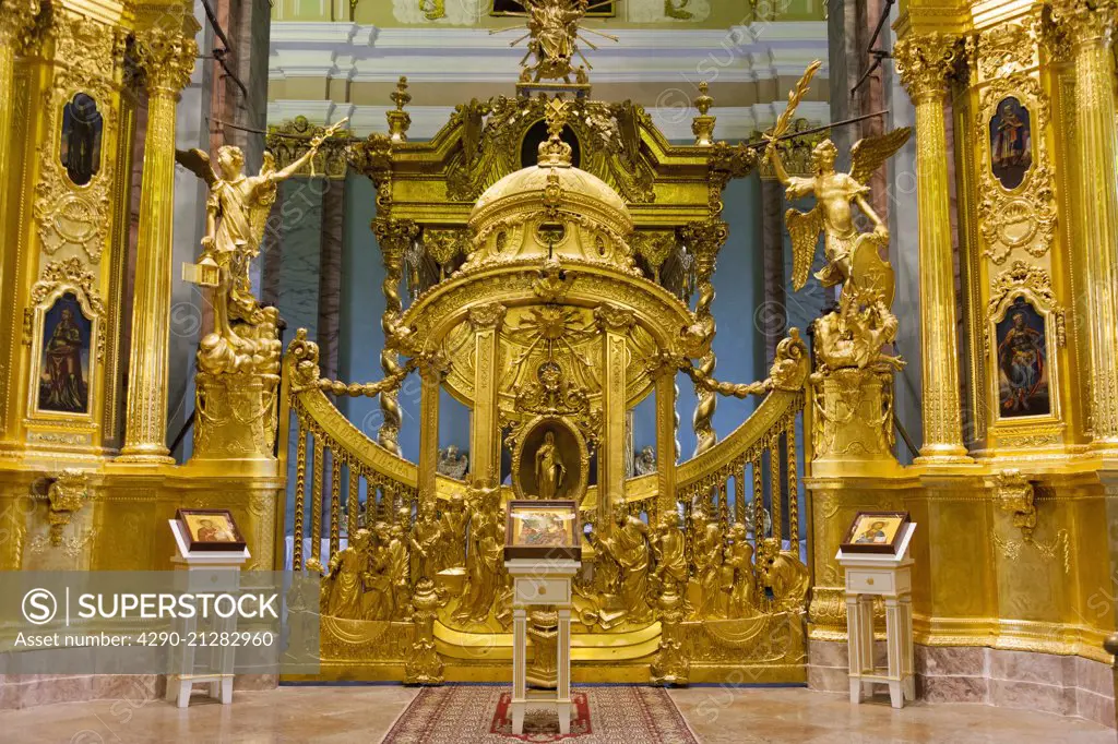 The iconostasis, St Peter and St Paul Cathedral, Peter and Paul Fortress, St Petersburg, Russia