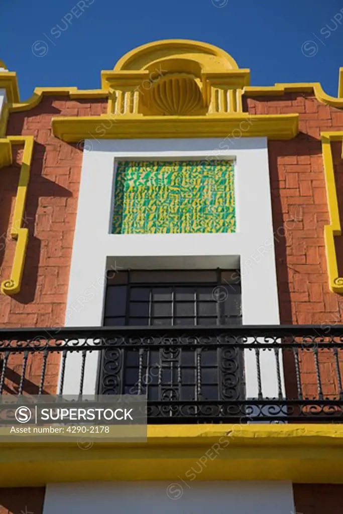 Balcony and façade of a building, Oaxaca, Oaxaca State, Mexico