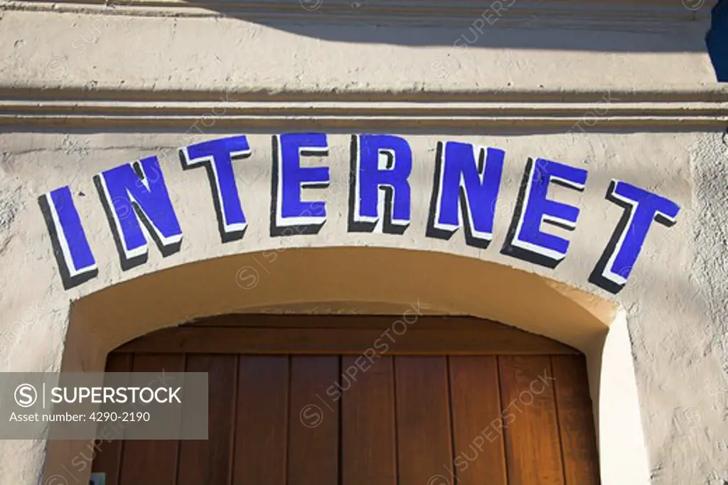 Internet sign above door to Internet café, Oaxaca, Oaxaca State, Mexico
