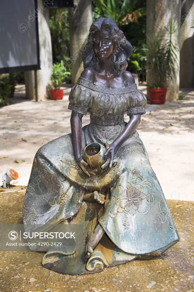 Tabasco woman fountain, Olmec Archaeological Museum, Parque La Venta, Villahermosa, Tabasco State, Mexico