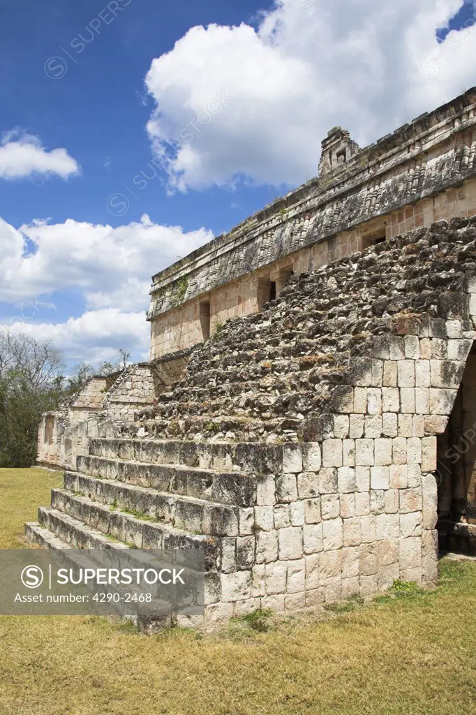 Steps, El Palacio, The Palace, Kabah Archaeological Site, Kabah, near Uxmal, Yucatan State, Mexico