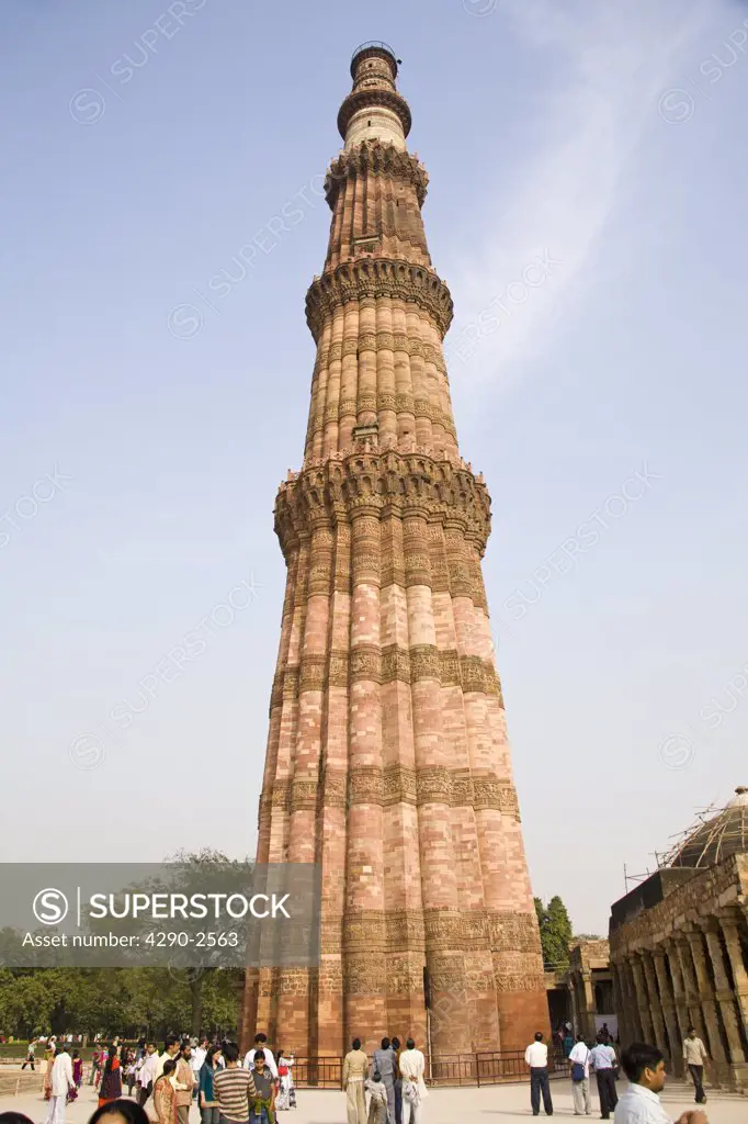 The Qutb Minar minaret, in the Qutb Minar Complex, Delhi, India