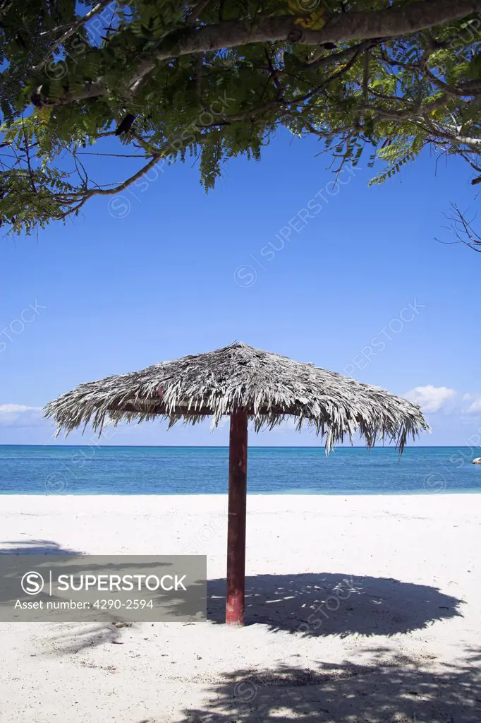 Sun umbrella on a beach, Guardalavaca, Holguin Province, Cuba