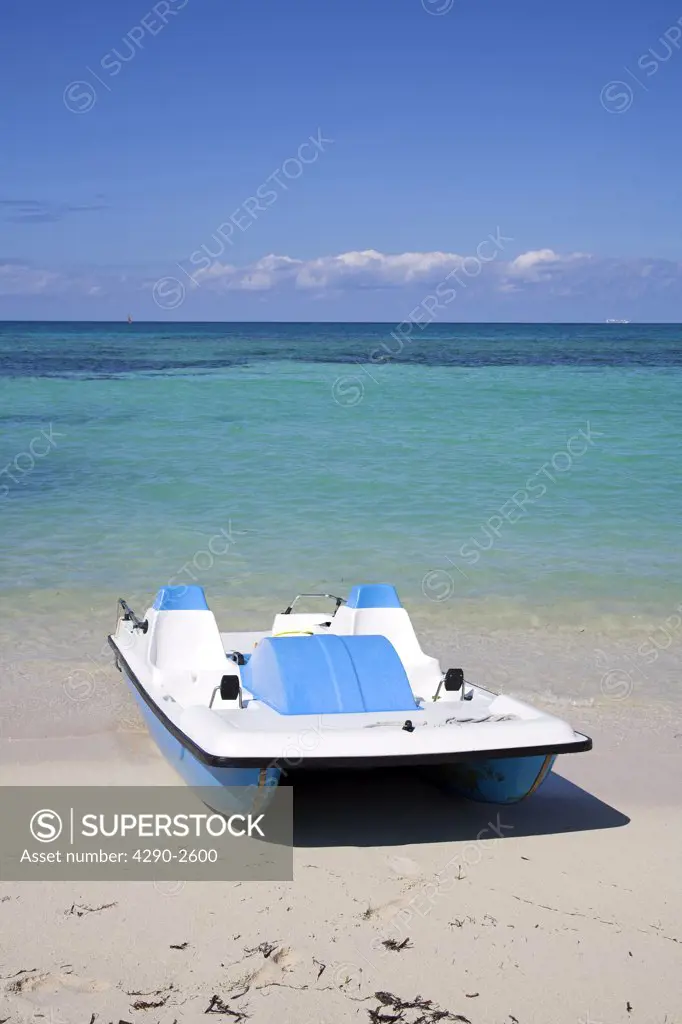 Pedalo boat on a beach, Guardalavaca, Holguin Province, Cuba