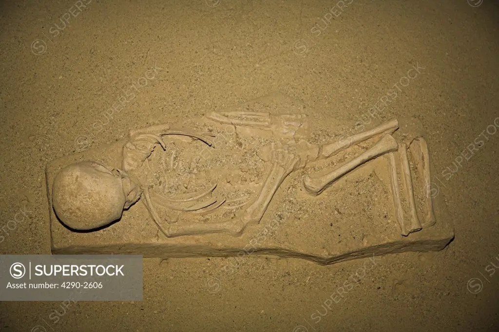 Skeleton in Chorro de Maita Site Museum, Chorro de Maita, Banes, near Guardalavaca, Holguin Province, Cuba