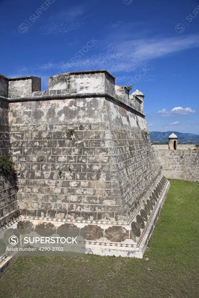 Walls of Castillo del Morro, San Pedro de la Roca, Morro Castle, Santiago Bay, Santiago de Cuba, Cuba