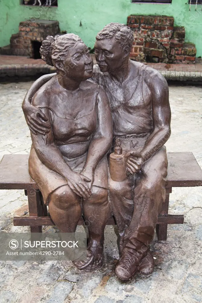Sculpture of a man cuddling a woman, Camaguey, Camaguey Province, Cuba
