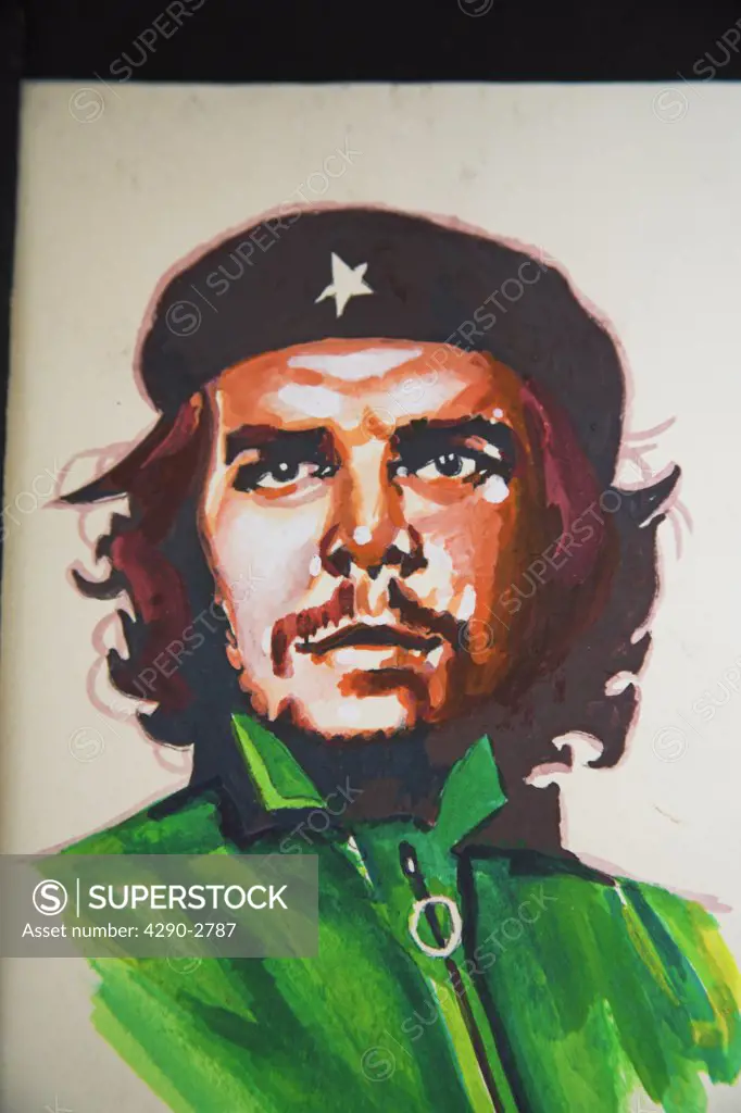 Painting of Che Guevara for sale in the craft market, Camaguey, Camaguey Province, Cuba