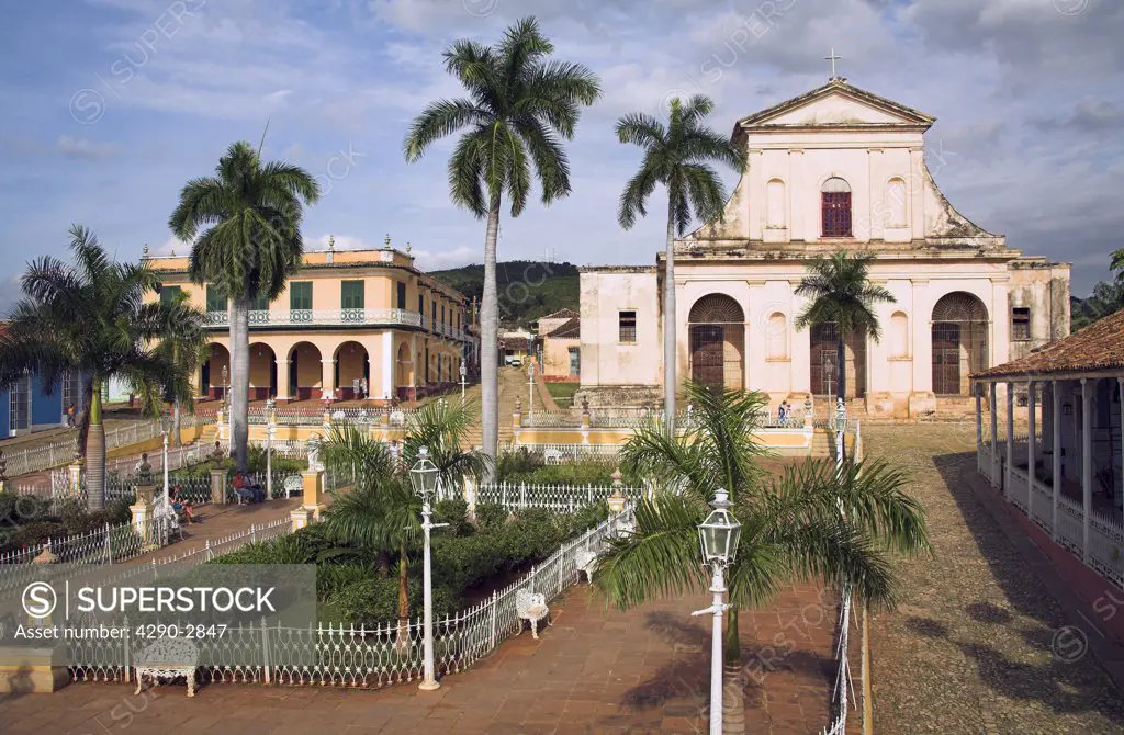 Museo Romantico and Iglesia de Santisima Trinidad, Plaza Mayor, Trinidad, Sancti Spiritus Province, Cuba