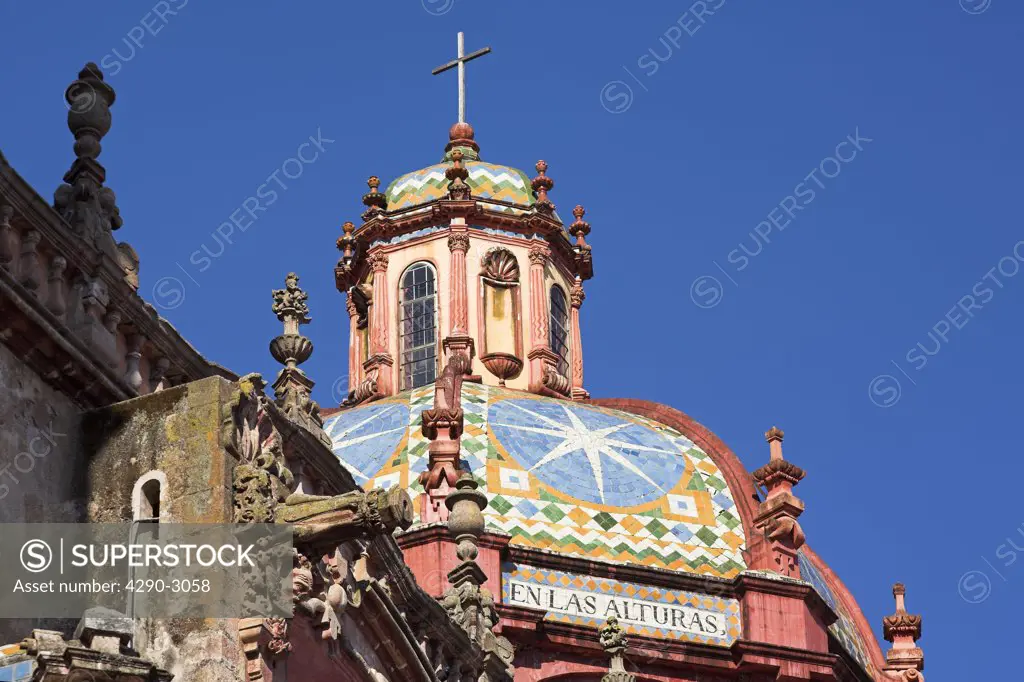Dome, Iglesia de Santa Prisca, Santa Prisca Church, Plaza Borda, Zocalo, Taxco, Guerrero State, Mexico