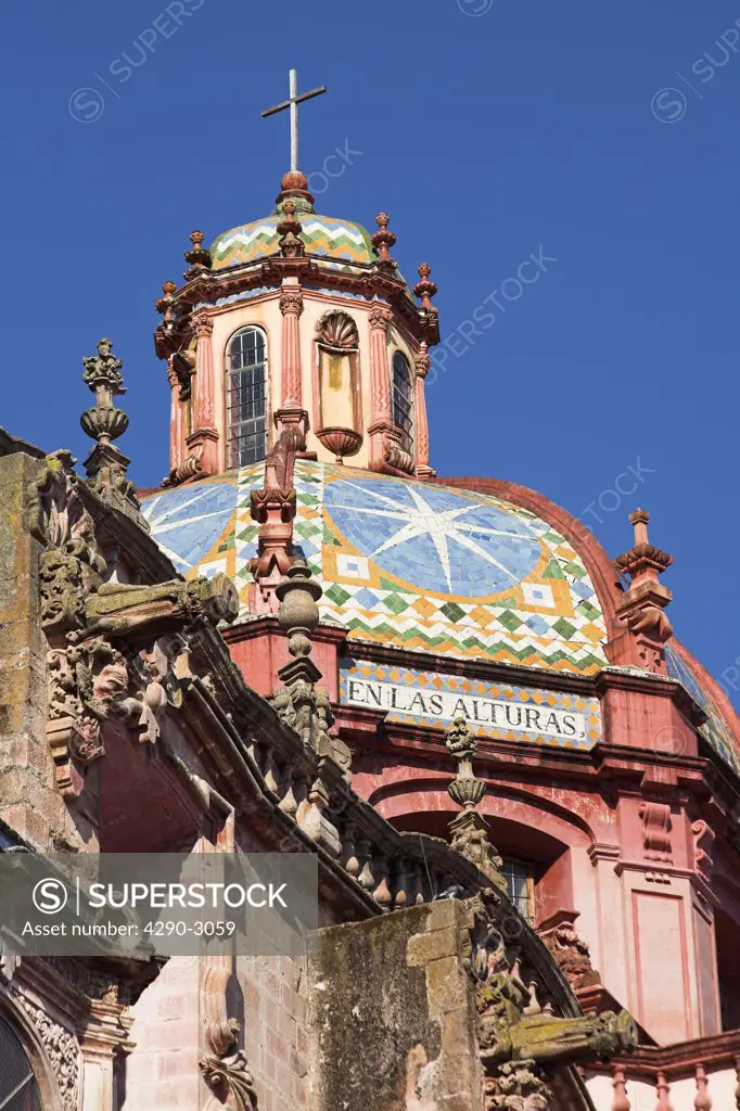Dome, Iglesia de Santa Prisca, Santa Prisca Church, Plaza Borda, Zocalo, Taxco, Guerrero State, Mexico